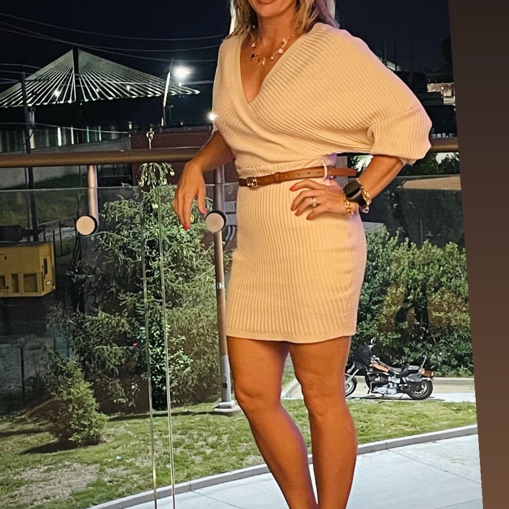 Cream Sweater dress